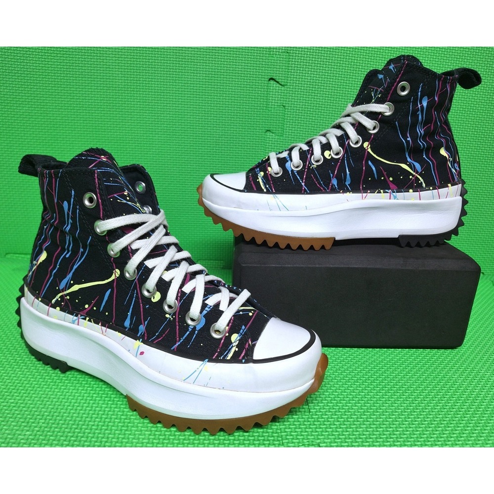 Converse Run Star Hike High Top Paint Splatter Shoes US Size 8 Women's 571872C